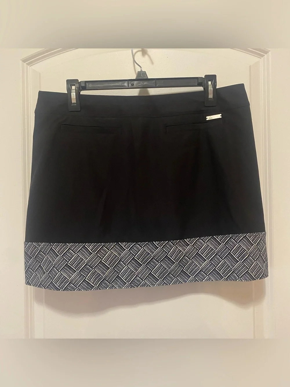 adidas Black Golf Skirt with Geometric Hem